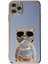 Apple iPhone 13 Pro Max Case Kılıf Kamera Korumalı Köpek Desenli Standlı Silikon Mavi 1