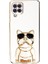 Samsung Galaxy M12 Case Kılıf Kamera Korumalı Köpek Desenli Standlı Silikon Beyaz 1