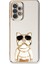 Samsung Galaxy A72 Case Kılıf Kamera Korumalı Köpek Desenli Standlı Silikon Beyaz 1