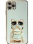 Apple iPhone 11 Pro Case Kılıf Kamera Korumalı Köpek Desenli Standlı Silikon Yeşil 1