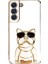 S22 5g Kılıf Kamera Korumalı Köpek Desenli Standlı Silikon Beyaz 1