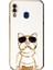 Samsung Galaxy A20 Case Kılıf Kamera Korumalı Köpek Desenli Standlı Silikon Beyaz 1