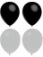 Siyah Gri Pastel Lateks Balon Helyum Uyumlu-15 Adet 1