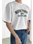 Erkek New York Baskılı Beyaz Oversize T-Shirt 4