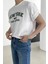 Erkek New York Baskılı Beyaz Oversize T-Shirt 5