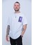 Unisex Beyaz Astranot Baskı Oversize Tshirt 1