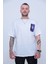 Unisex Beyaz Astranot Baskı Oversize Tshirt 3