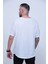 Unisex Beyaz Astranot Baskı Oversize Tshirt 4