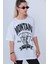 Kadın Beyaz Montana Baskılı Oversize T-Shirt 4