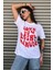 Love You Ever Baskılı Beyaz Logo Oversize T-Shirt 1