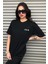 Ön Arka Baskılı Oversize Siyah T-Shirt 4