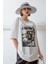 Kadın Beyaz Cosiness Baskılı Oversize T-Shirt 3