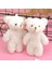Sevimli Peluş Pembe Yanaklı Beyaz Ayıcık Anahtarlık Çanta Süsü 12CM 1
