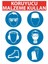 Koruyucu Malzeme Kullan 3 Uyarı Levhası 25 cm x 35 cm Sticker Etiket 1