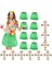 Setli Yetişkin Çocuk Uyumlu Hawaii Eteği Yeşil Renk 40 cm 10 Set 50 Parça 1
