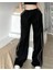 Harajuku Zip Detail Çift Çizgili Black Tracksuit Oversize Eşofman Altı 1