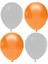 Gri ve Turuncu Renk Karışık Lateks Pastel BALON100 Adet + Balon Zinciri+Balon Pompası 1