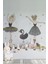 Gri Balerinler Kuğu ve 90 Adet Yıldız Kız Çocuk Odası Duvar Sticker Seti 2