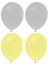Sarı Makaron ve Gri Renk Karışık Lateks Pastel BALON50 Adet + Balon Pompası Hediye 1