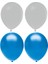 Gri Koyu Mavi Karışık Lateks Pastel BALON100 Adet + Balon Pompası Hediye 1