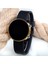 Dijital LED Watch Sarı Yuvarlak Kasa Siyah Silikon Kordon Unisex Kol Saat ST-303561 5