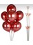 Kırmızı 7 Çubuklu Ayaklı Balon Standı ( 75 cm Doğum Günü & P 1