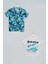 2'li Nokta Baskılı Gömlek Tshirt Saks Takım S27716 1