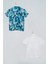 2'li Nokta Baskılı Gömlek Tshirt Saks Takım S27716 2