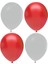 Kırmızı ve Gri Renk Karışık Lateks Pastel Balon 90 Adet 1