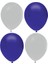 Gri Lacivert Karışık Lateks Pastel BALON75 Adet + Balon Zinciri+Balon Pompası 1