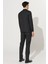 ALTINYILDIZ CLASSICS Erkek Siyah Slim Fit Dar Kesim Mono Yaka Armürlü Yelekli Takım Elbise 2