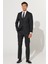 ALTINYILDIZ CLASSICS Erkek Siyah Slim Fit Dar Kesim Mono Yaka Armürlü Yelekli Takım Elbise 5