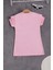 Pembe Peluş Ayıcıklı Fırfırlı Kız Çocuk T-Shirt 15538 3