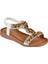 Taşlı Comfort Kadın Sandalet GJ-10011 Beyaz 1