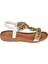 Taşlı Comfort Kadın Sandalet GJ-10011 Beyaz 2