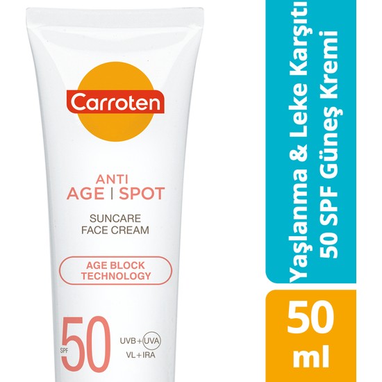 Carroten Anti Age&spot SPF50 Yüksek Koruyucu Yüz Güneş Kremi Fiyatı