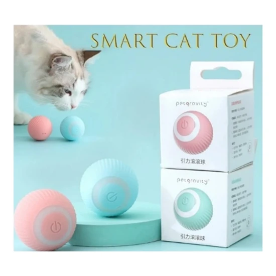 Kitchen Beauty Şarjlı Otomatik Hareketlenen Kedi Oyun Topu Interaktif 360 Derece Dönen Kedi Oyuncağı Eğitim Topu