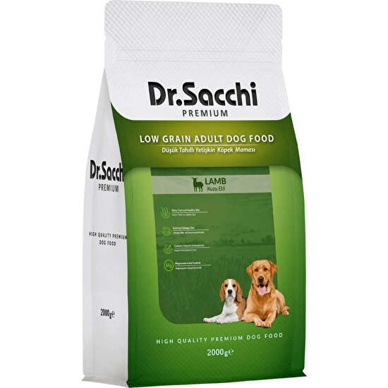 Dr.sacchi Premium Düşük Tahıllı Kuzu Etli Yetişkin Köpek Maması 2 kg
