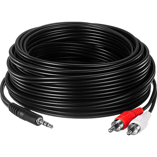 BK Teknoloji 3.5mm Erkek To 2rca Erkek Ses Kablosu 10 Metre