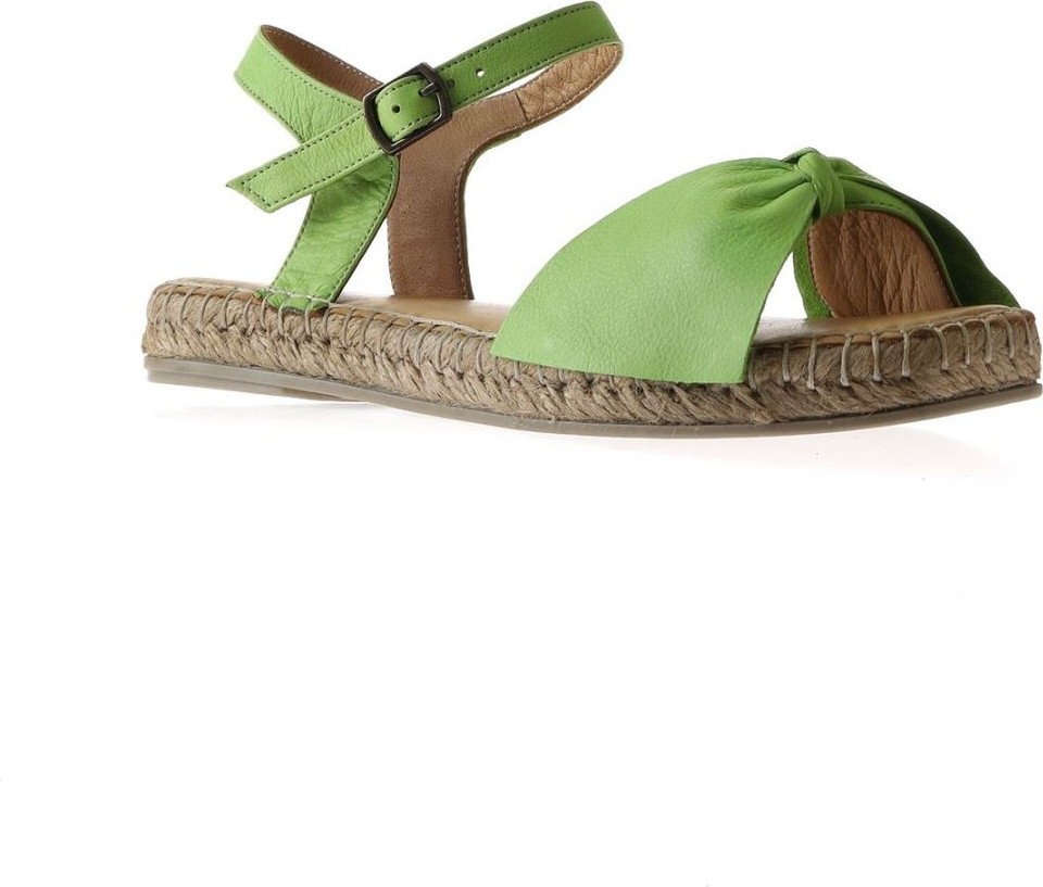 Bueno Shoes Yeşil Deri Kadın Espadril Sandalet 01WU5206 görsel 3