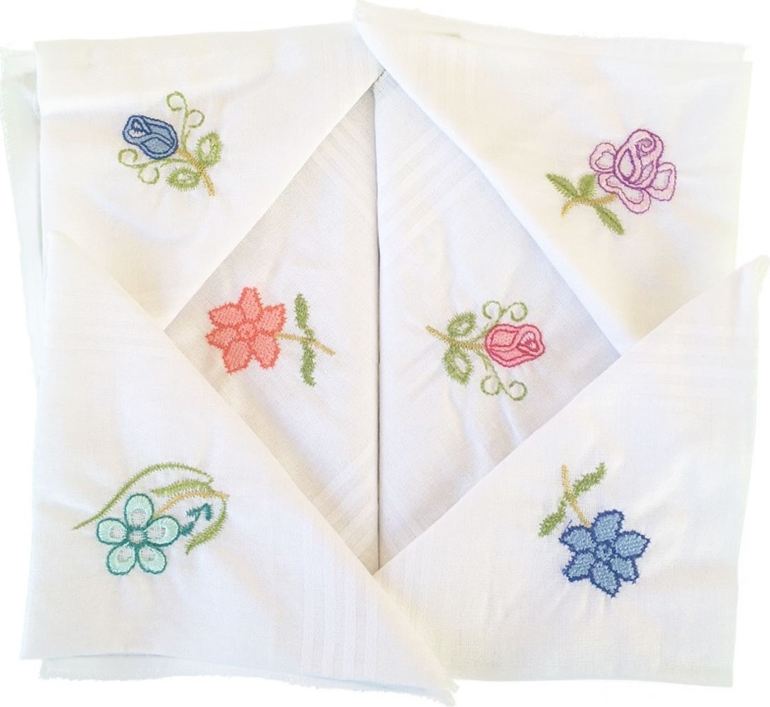 Hepsine Rakip Hediyelik Işlemeli Bayan Mendili 12 Adet 28X28 cm 100 Pamuk görsel 3