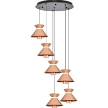 Özcan Aydınlatma 2803-6A-32 Mekik 6'lı Sarkıt Rose Gold