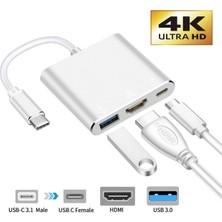 Markofist MF-AVC60 USB 3.0 Type-C To HDMI USB Type-C (Pd) Multiport Çevirici