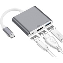 Markofist MF-AVC60 USB 3.0 Type-C To HDMI USB Type-C (Pd) Multiport Çevirici