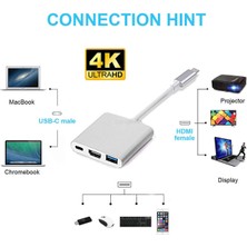 Markofist MF-AVC60 USB 3.0 Type-C To HDMI USB Type-C (Pd) Multiport Çevirici