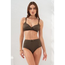 Pierre Cardin Balenli Toparlayıcı Ince Askılı Bikini Takım Haki 231214