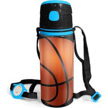 Coral High Kids Siyah Basketbol Desenli Pipetli Alüminyum Matara 600 ml 11940