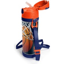 Coral High Kids Lacivert Turuncu Basketbol Desenli Pipetli Çelik Termos 500 ml 11927