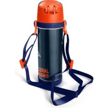 Coral High Kids Lacivert Turuncu Basketbol Desenli Pipetli Çelik Termos 500 ml 11927