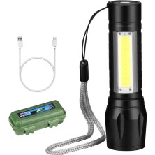 DMR DMR1851 Ultra Güçlü 2500 Lumen 5W Cob LED USB Şarjlı El Feneri Avcılık,kamp Feneri Deprem Çantalık Fener